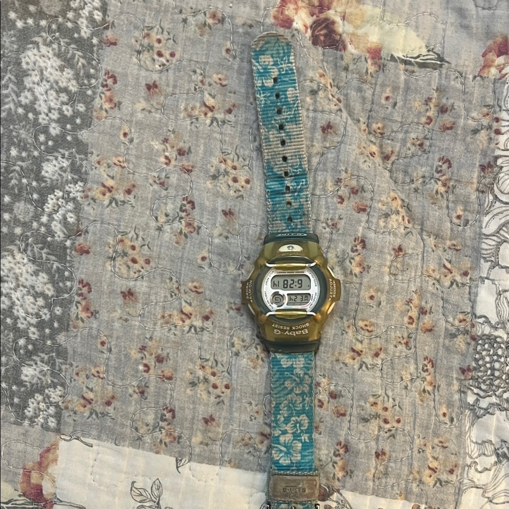 Casio Teal and Gold Digital Smartwatch
